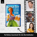 Blechschilder Retro Deutsches Bier seit 1516 - Biertrinker Geschenk Bierliebhaber, lustiges Bierschild, 20x30cm