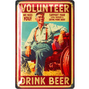 LANOLU Retro Blechschild SUPPORT YOUR FARMER BEER - Bier Schild, Geschenk Bierliebhaber, Metallschilder mit Sprüchen 20x30cm