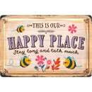 LANOLU Retro Blechschild Garten - This is our Happy Place...