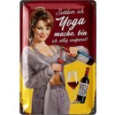 LANOLU Retro Blechschild Wein Yoga, Bild Küche,...