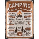 LANOLU XXL Retro Blechschild CAMPING Sprüche Vintage Bilder, Schilder Camping, Camper Gadgets lustig, Wohnwagen Geschenke 30x40cm