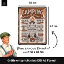 LANOLU Blechschild Camping ENGLISH 30x40cm