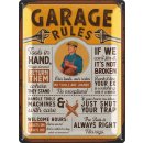 LANOLU Blechschild Garage Rules ENGLISH 30x40cm
