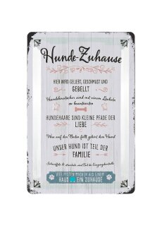 LANOLU Retro Blechschild Hunderegeln, Hundeschilder, Blechschild Hund, Deko Garten Hund, Geschenke für Frauen Hundeliebhaber, 20x30cm