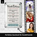LANOLU Retro Blechschild Hunderegeln, Hundeschilder, Blechschild Hund, Deko Garten Hund, Geschenke für Frauen Hundeliebhaber, 20x30cm