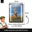 LANOLU Blechschild Der Hase hoppelt 15x20cm
