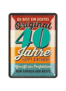 LANOLU Retro Metal Sign – “Original seit 40 Jahren” – 15 x 20 cm