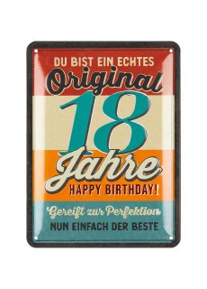 LANOLU Retro Metal Sign – “Original seit 18 Jahren” – 15 x 20 cm