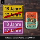 LANOLU Retro Metal Sign – “Original seit 18 Jahren” – 15 x 20 cm