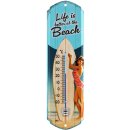 LANOLU Thermometer Life is better at the Beach 8x28cm