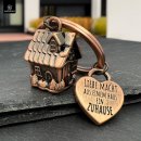 LANOLU Schlüsselanhänger "Mini-Zuhause"- vintage Silber