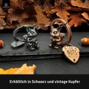 LANOLU Schlüsselanhänger Eichhörnchen "Nussknacker"- Schwarz