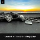 LANOLU Schlüsselanhänger Wal "Alwhales"- Vintage Silber