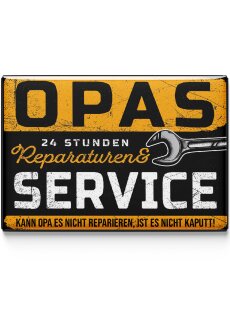 LANOLU Kühlschrankmagnete lustig- Opas Service -Vatertagsgeschenk- lustige Magnete mit Sprüchen und witzigen Motiven 8x5,5cm