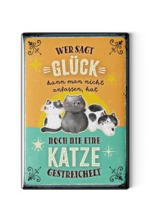 LANOLU Kühlschrankmagnete lustig- Glück, Katze - Geschenke für Katzenliebhaber- lustige Magnete mit Sprüchen und witzigen Motiven 8x5,5cm