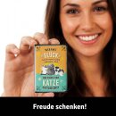 LANOLU Kühlschrankmagnete lustig- Glück, Katze - Geschenke für Katzenliebhaber- lustige Magnete mit Sprüchen und witzigen Motiven 8x5,5cm