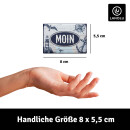 LANOLU Kühlschrankmagnete lustig- MOIN - lustige Magnete mit Sprüchen und witzigen Motiven 8x5,5cm