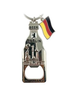 United1871 Schlüsselanhänger Flaschenöffner BEER Berlin Metall silber