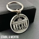 United1871 Schlüsselanhänger Berlin Metall Rund Silhouette silber
