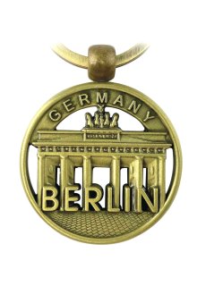 United1871 Schlüsselanhänger Berlin Metall Rund Silhouette bronze