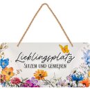LANOLU Kordelschild Lieblingsplatz sitzen und...