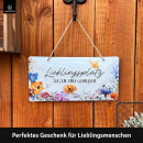 LANOLU Kordelschild Lieblingsplatz sitzen und...