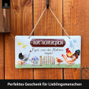 LANOLU Kordelschild Hühnerstall TOR SCHLIESSEN 16x32cm