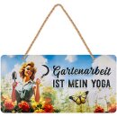 LANOLU Kodelschild Gartenarbeit ist mein Yoga 16x32cm