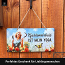 LANOLU Kodelschild Gartenarbeit ist mein Yoga 16x32cm