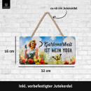 LANOLU Kodelschild Gartenarbeit ist mein Yoga 16x32cm