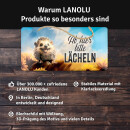 LANOLU Kordelschild Ab hier lächeln Igel 16x32cm