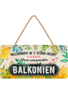 LANOLU Kordelschild Balkonien 16x32cm