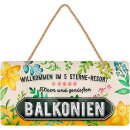 LANOLU Kordelschild Balkonien 16x32cm