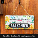 LANOLU Kordelschild Balkonien 16x32cm