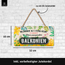 LANOLU Kordelschild Balkonien 16x32cm