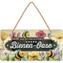 LANOLU Kordelschild Bienen-Oase 16x32cm
