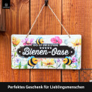LANOLU Kordelschild Bienen-Oase 16x32cm