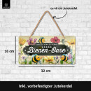 LANOLU Kordelschild Bienen-Oase 16x32cm