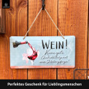 LANOLU Kordelschild Salat WEIN Geschichten 16x32cm