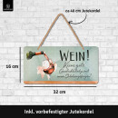 LANOLU Kordelschild Salat WEIN Geschichten 16x32cm