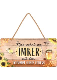 LANOLU Kordelschild Imker Schwarm seines Lebens 16x32cm