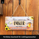 LANOLU Kordelschild Imker Schwarm seines Lebens 16x32cm
