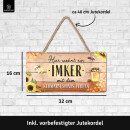 LANOLU Kordelschild Imker Schwarm seines Lebens 16x32cm