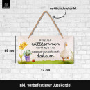 LANOLU Kordelschild Willkommen watschel rein 16x32cm