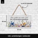 LANOLU Kordelschild Man sollte viel mehr Zeit mit Glücklichsein vertrödeln 16x32cm