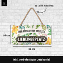 LANOLU Kordelschild Hier einfach nur dasitzen - Lieblingsplatz 16x32cm