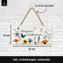 LANOLU Blechschild Herzlich Willkommen 16x32cm