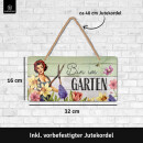 LANOLU Kodelschild Bin im Garten 16x32cm