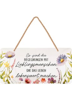 LANOLU Kordelschild Begegnungen mit Lieblingsmenschen 16x32cm