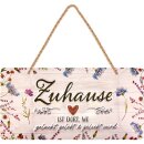 LANOLU Kordelschild Zuhause ist dort, wo gelacht, gelebt...